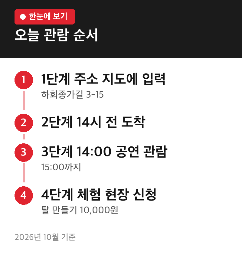 오늘 관람 순서