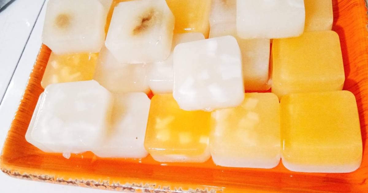Thạch rau câu dừa cam cho ngày hè