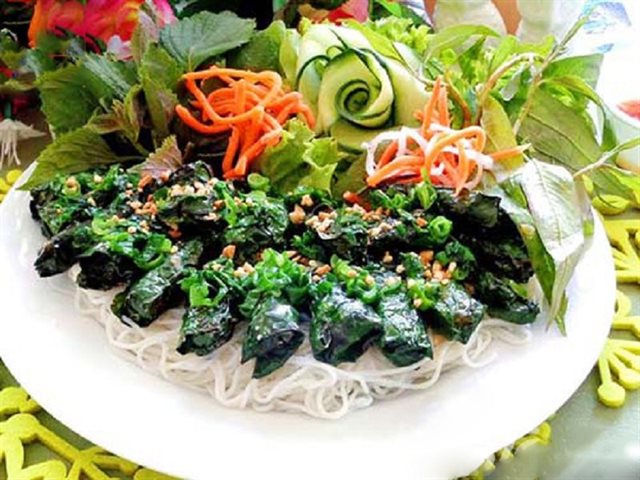 Bún Lươn Nướng Lá Lốt