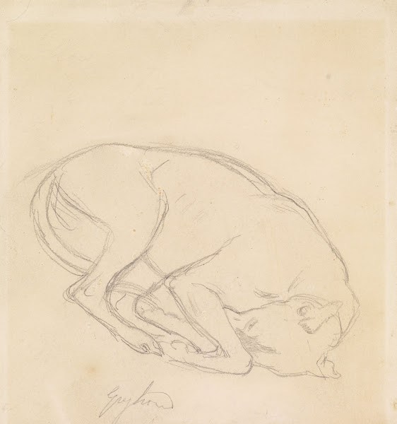 Studies of a chin a sleeping dog annotated greyhound 1849