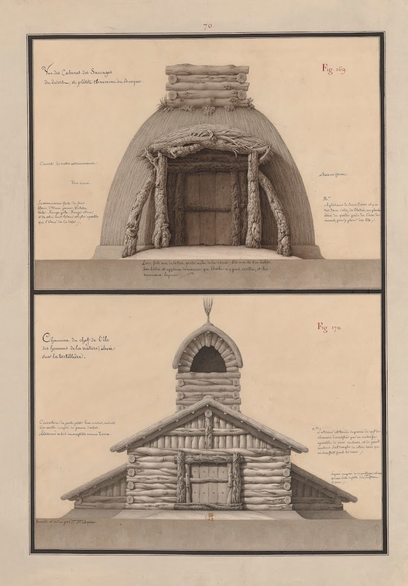Une des cabanes des sauvages du desert et plûtôt chaumine ou bicoque  Chaumiere