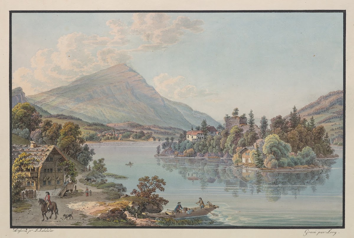 Vue de lIsle de Schwanau sur le Lac de Lowerz