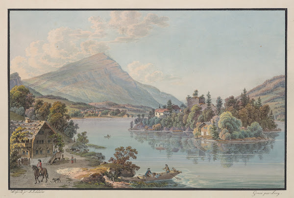 Vue de lIsle de Schwanau sur le Lac de Lowerz