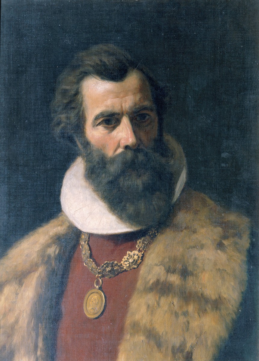 Bärtiger Mann in altdeutscher Tracht