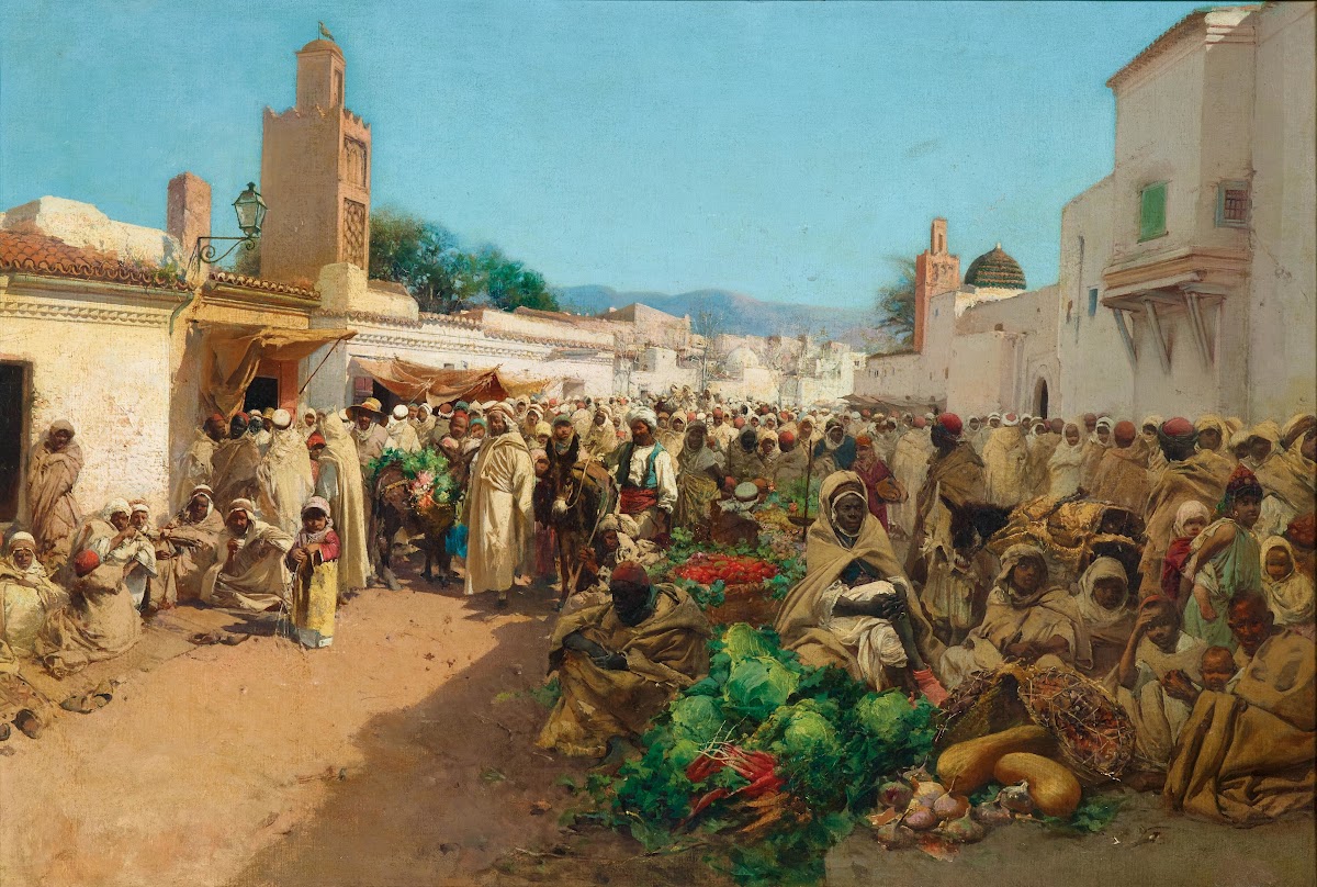 A Market Scene in Tlemcen Algeria c 1883