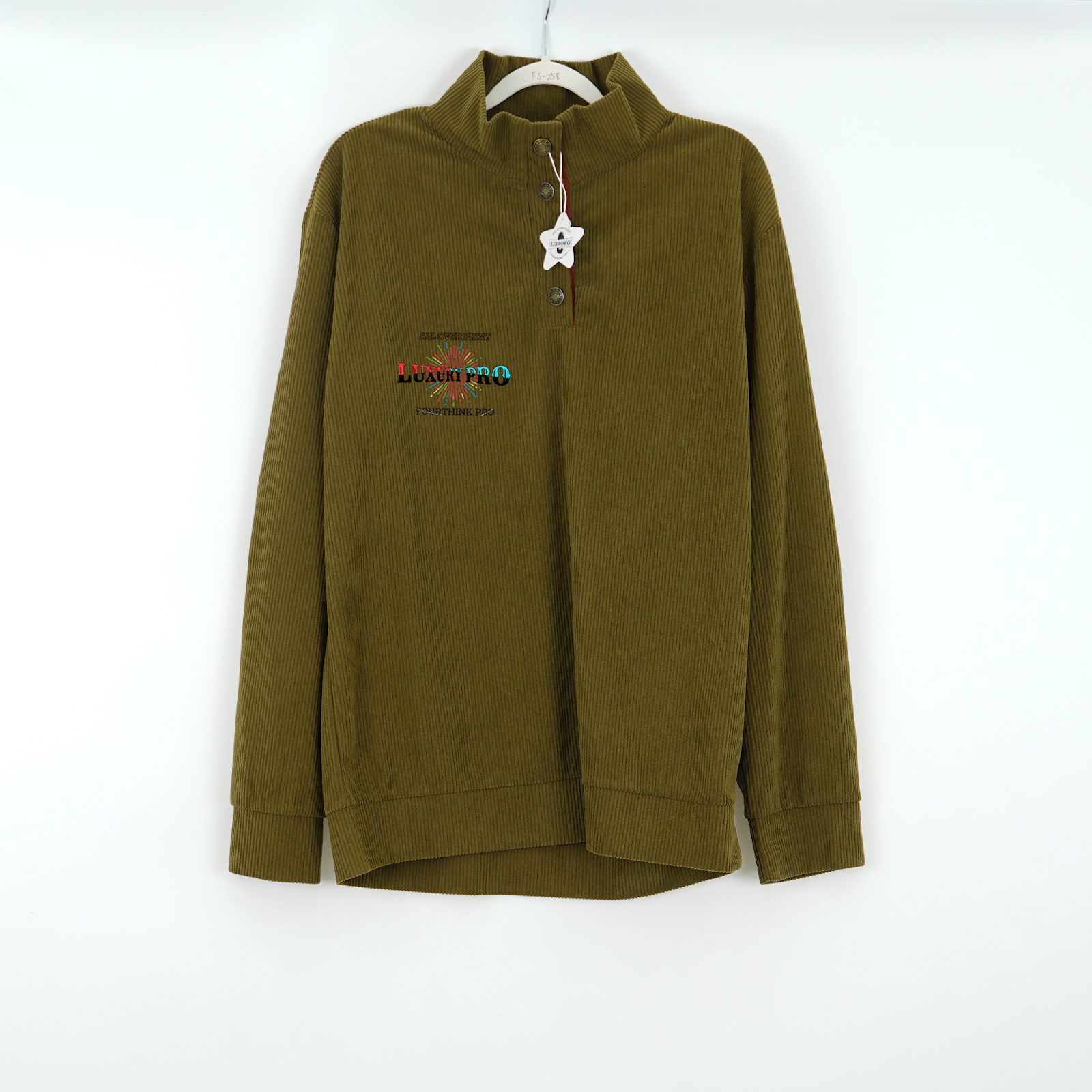 2D Stand Collar Long Sleeve Shirt