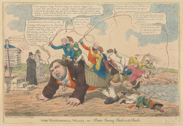 The Matrimonial Mania  or  Poor Jonny Ridden to Death 1818