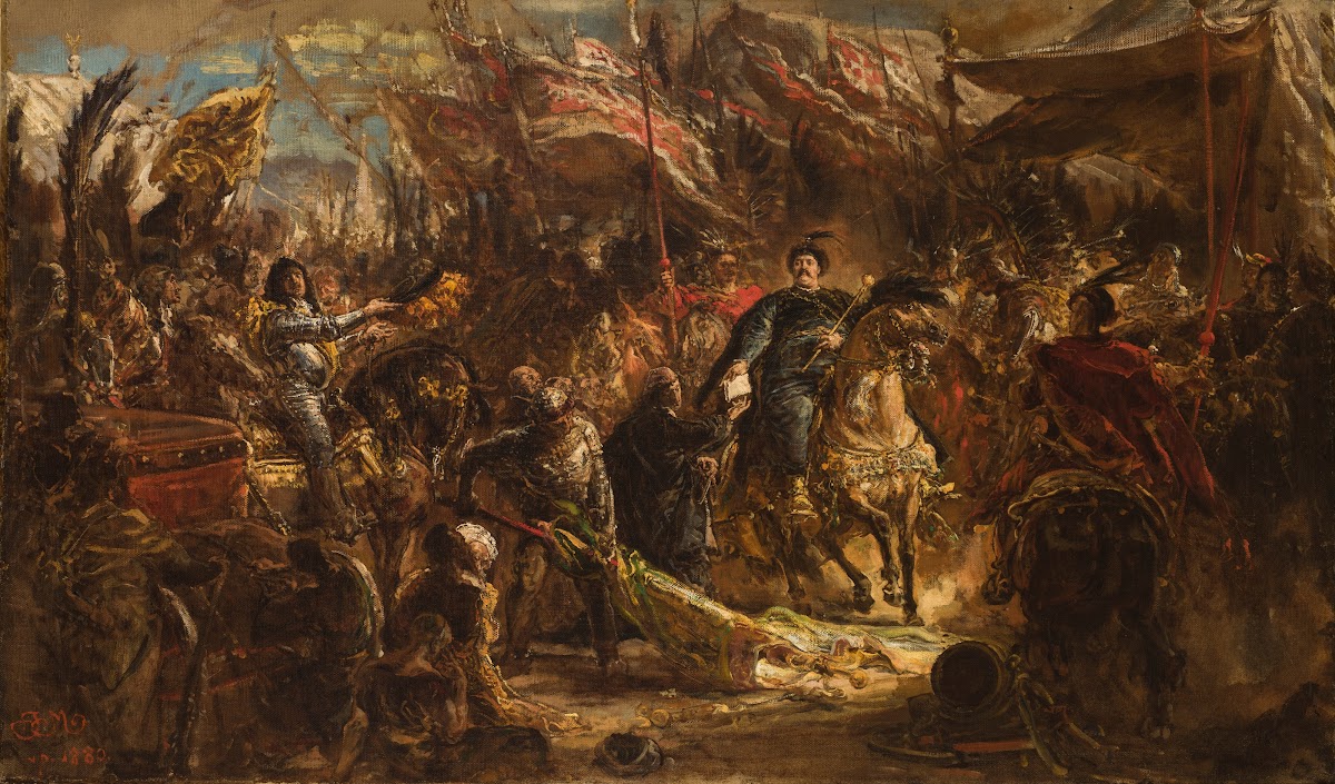 Jan III Sobieski Hands Canon Denhoff a Letter to the Pope with the Message of th