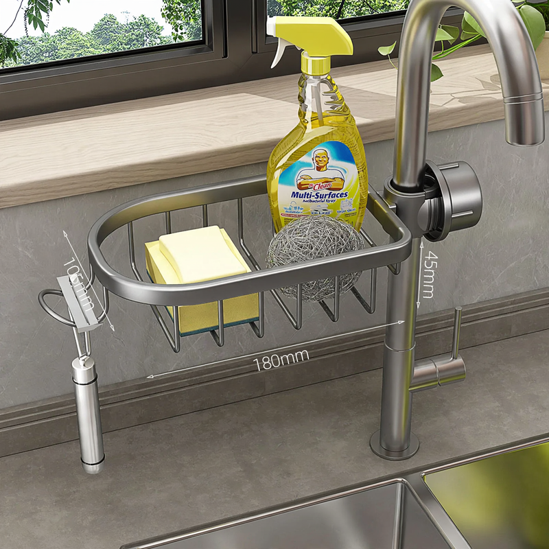 Wall shelf for sink, aluminum, movable