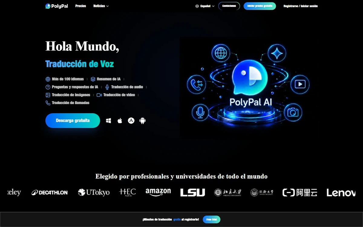Captura de PolyPal Live Translator