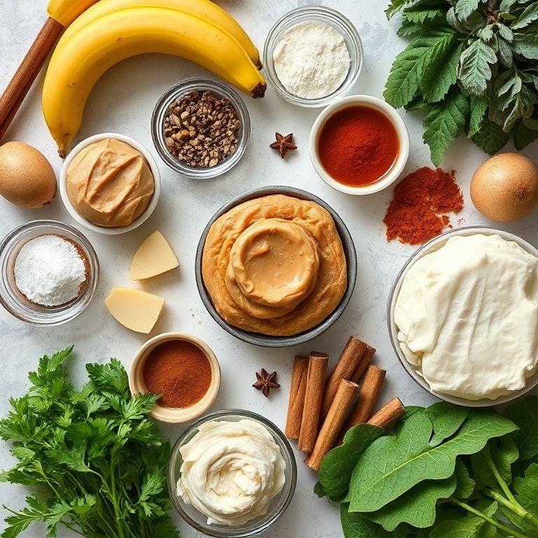 Ingredients for Peanut Butter Banana Cinnamon Rolls Recipe for Easy Breakfast: Quick & Delicious