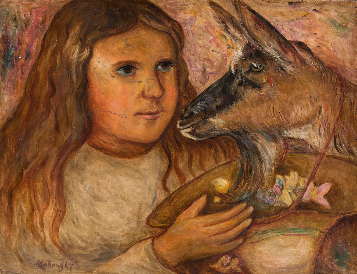 Little girl with a goat 1919