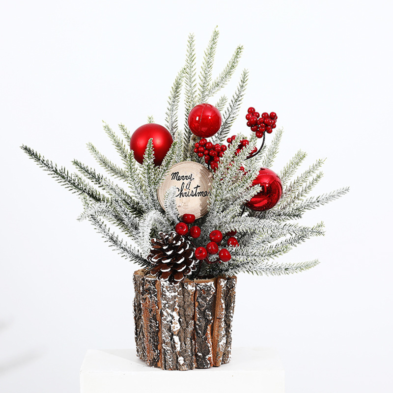 Mini-Weihnachtsbaum im Holzfass, 35 cm