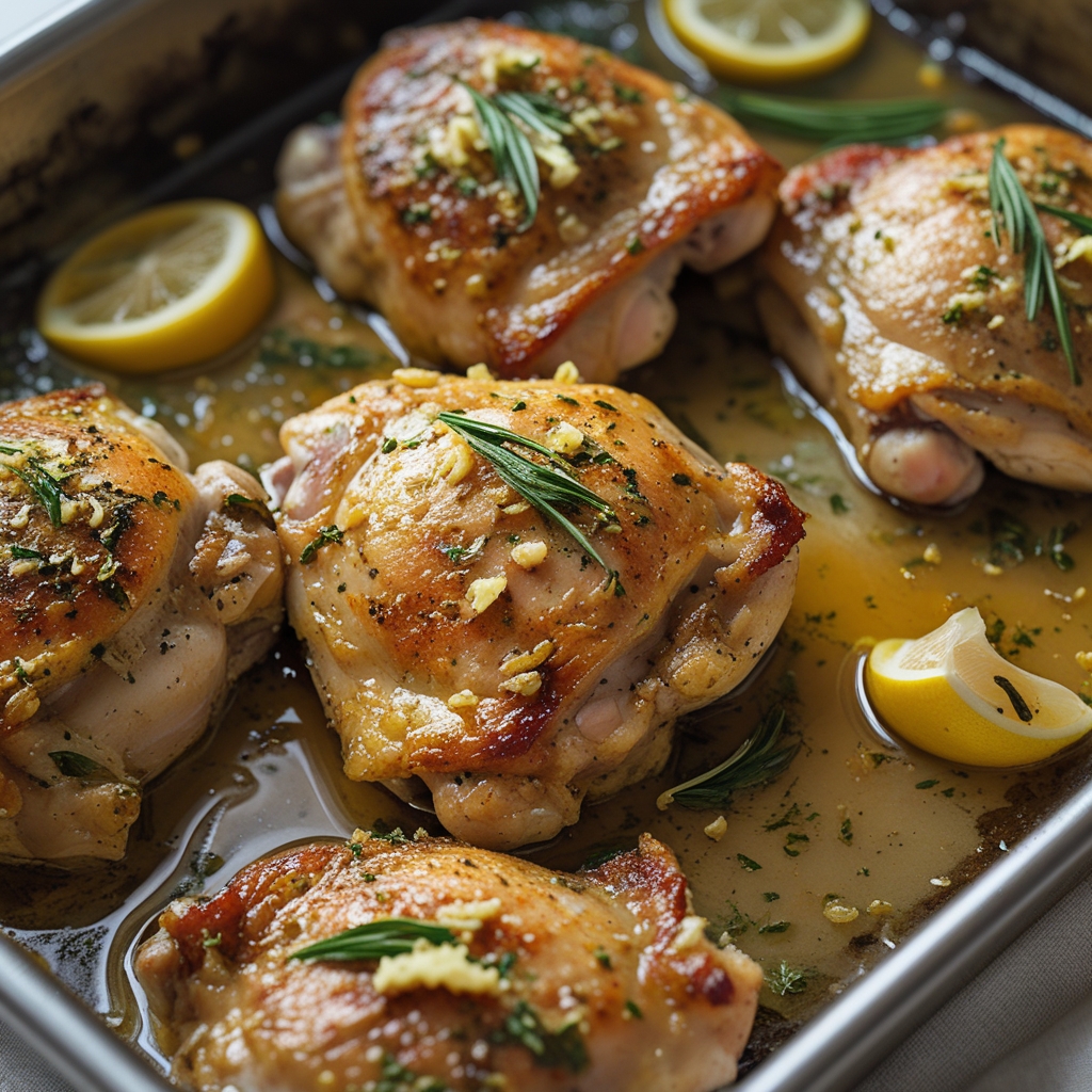 Final Easy Baked Lemon Garlic Chicken Thighs Recipe | Juicy & Crispy Dinner