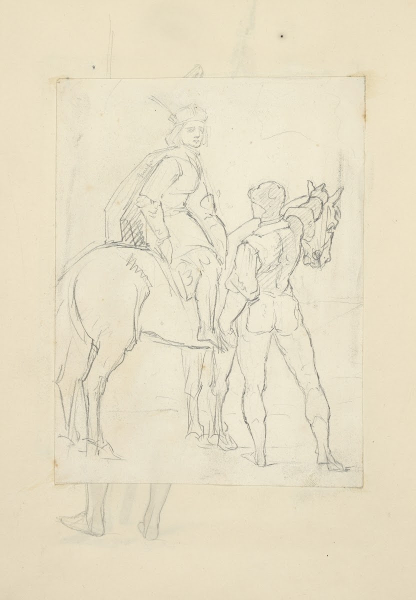 Two men one on horseback 1840