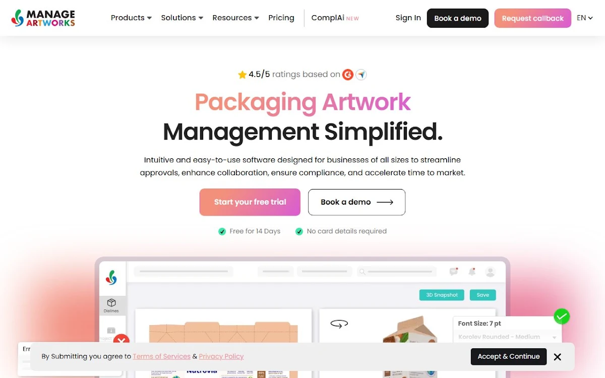 Captura de ManageArtworks