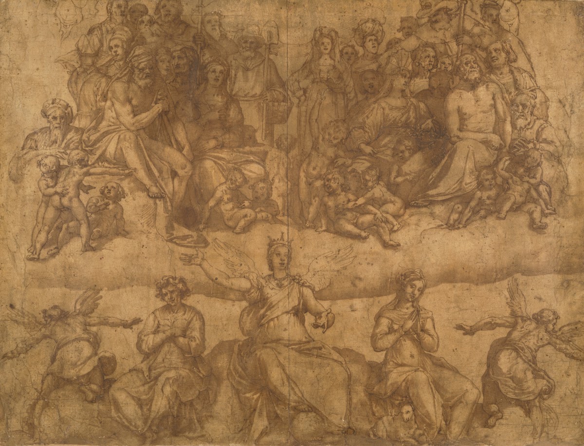 Redeemed Souls and Allegorical Figures study for the Last Judgment fresco in the