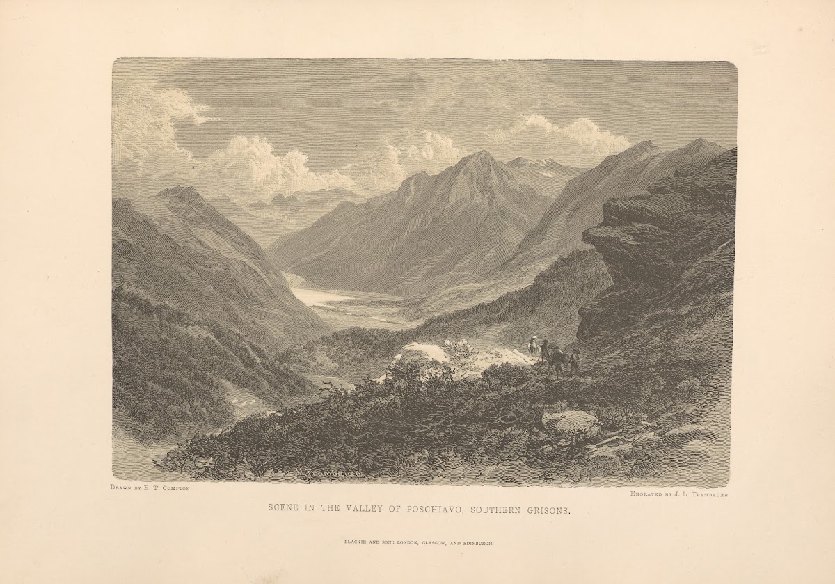 E T Compton  Scene in the Valley of Poschiavo Southern Grisons 1881