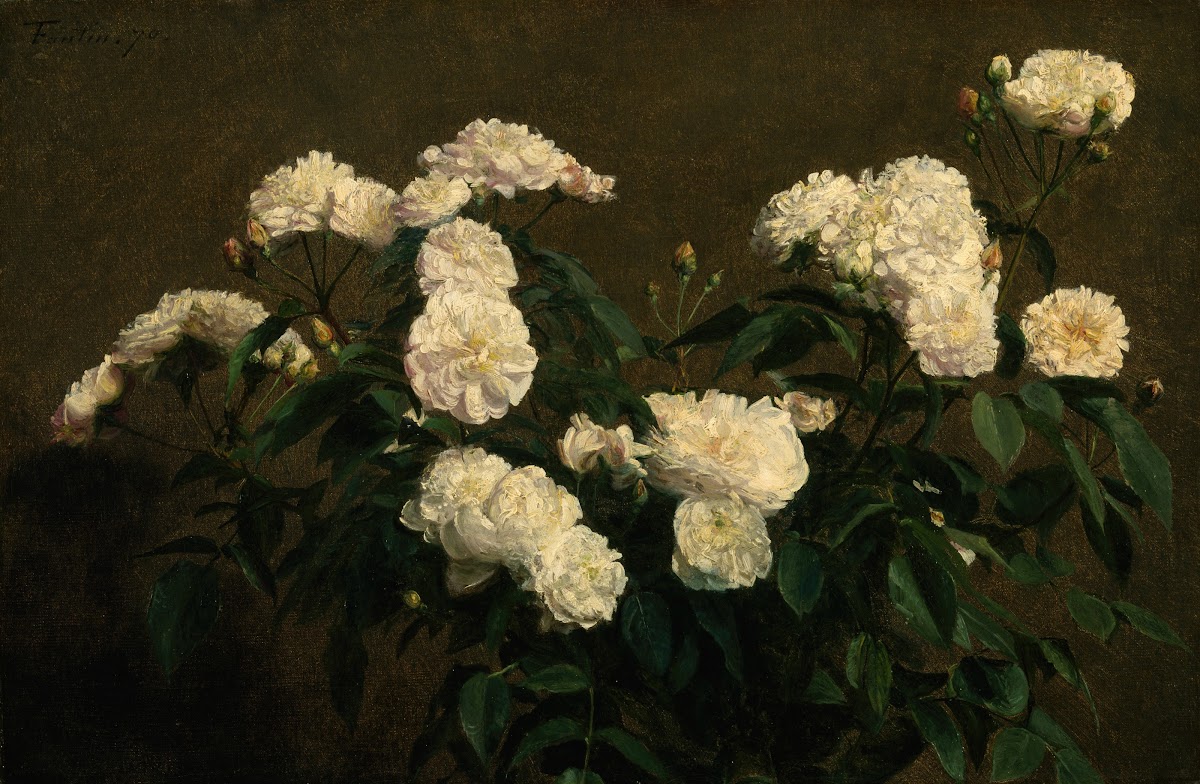 Still Life of White Roses 1870