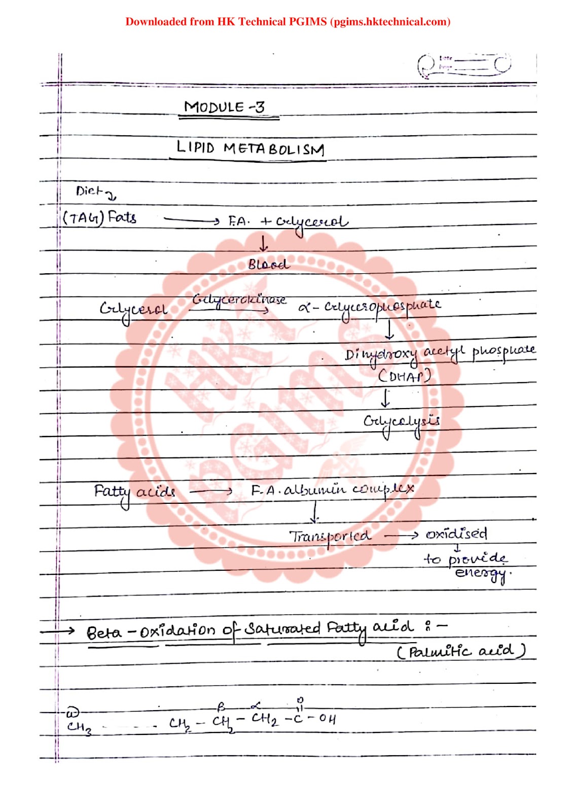 Biochemistry unit-3 Handwritten 2nd Semester B.Pharmacy ,BP203T Biochemistry,