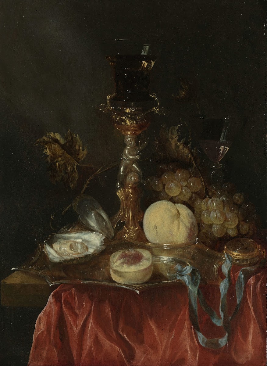 Still Life with Silver Gilt Glass Holder c 1654   c 1660