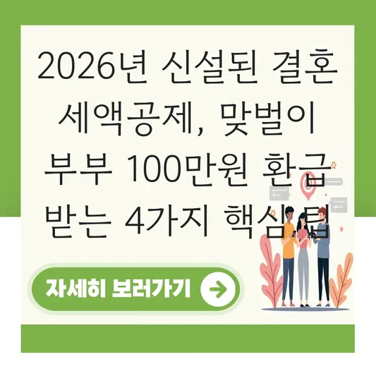 2026년 신설된 결혼 세액공제 신청 조건 및 맞벌이 부부 100만원 환급 받는 법 대표 이미지