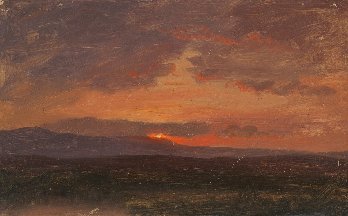 Hudson Valley New York with Sun Setting Behind the Catskill Mountains 185565