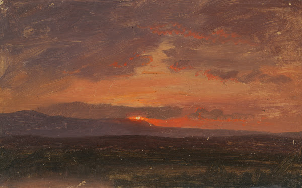 Hudson Valley New York with Sun Setting Behind the Catskill Mountains 185565