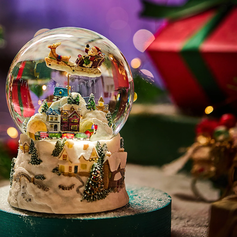 Christmas glass globe with music and light