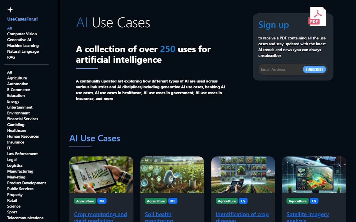 Captura de UseCasesFor.ai