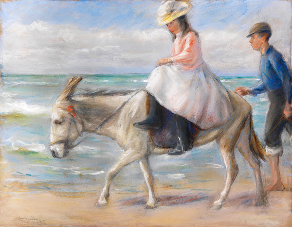 Kind auf einem Esel reitend 1901