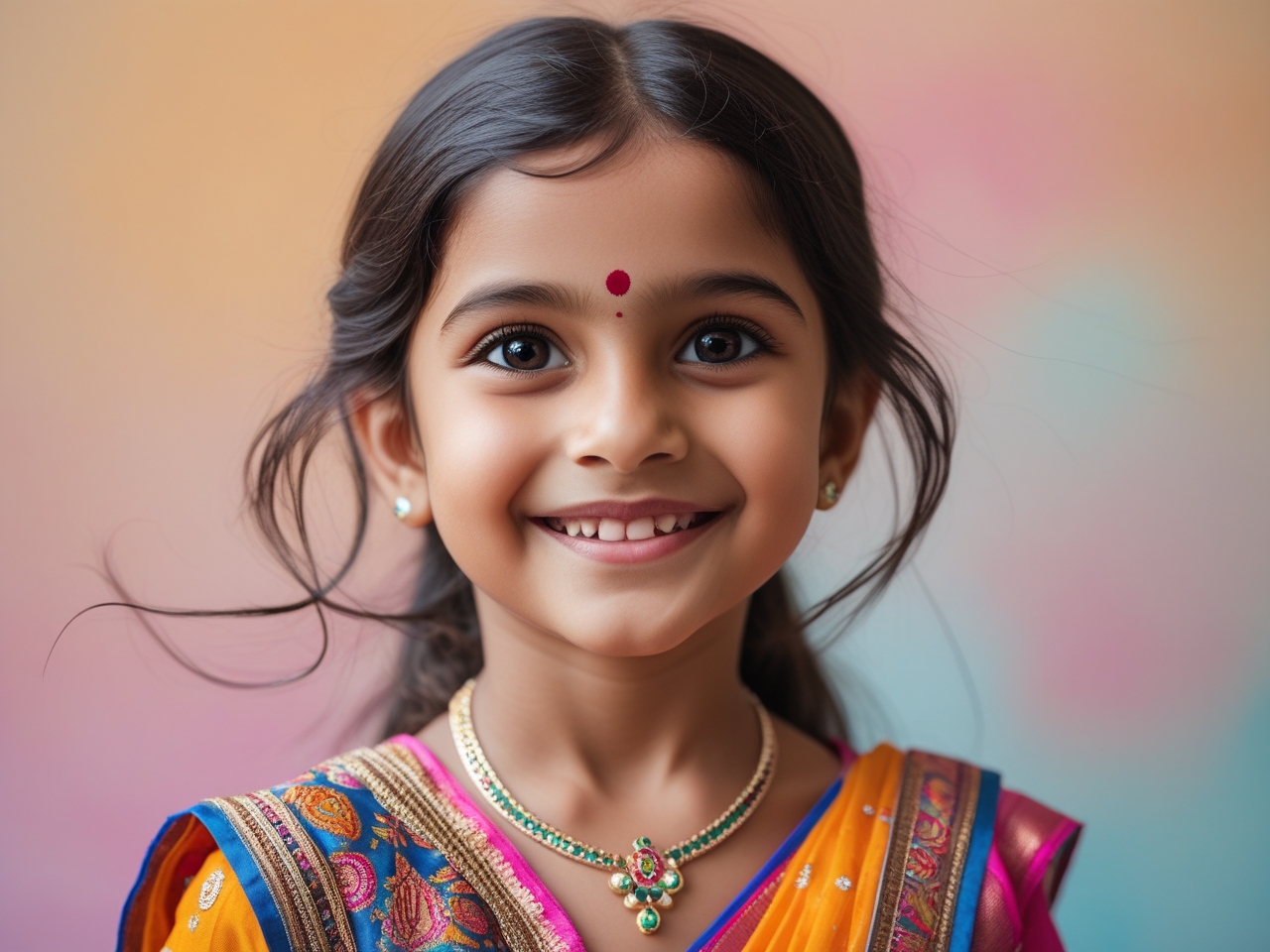 Photo of an Indian girl with background