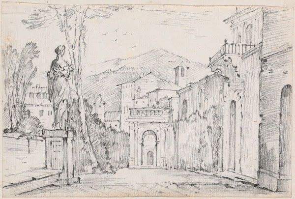 A Roman Street with Monte Cavo in the Distance 1744 1750