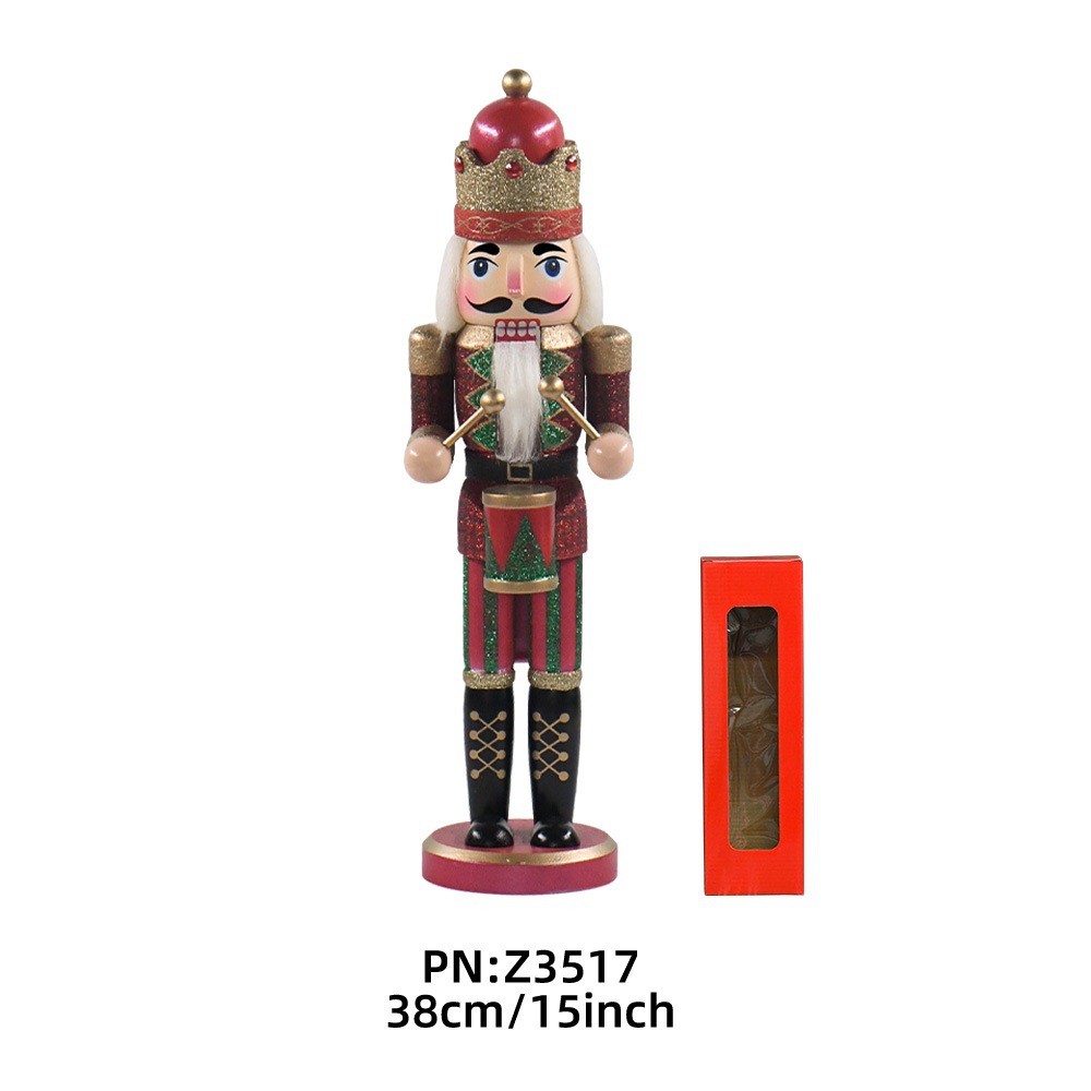 Decorative wooden nutcracker with cape