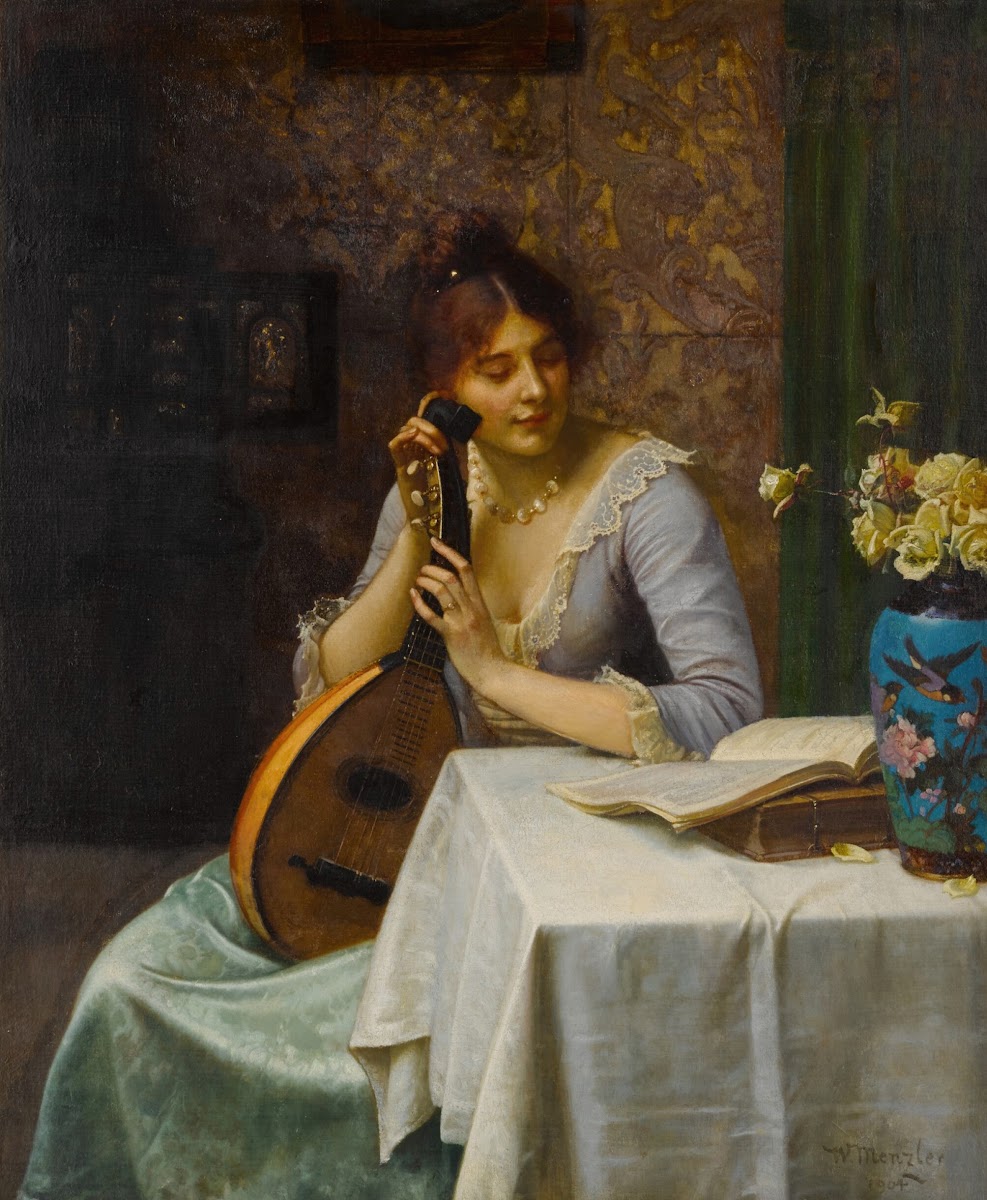 Studying Sheet Music The Chinese Cloisonne Vase 1904
