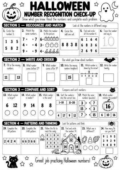 Halloween Number Recognition Check-Up