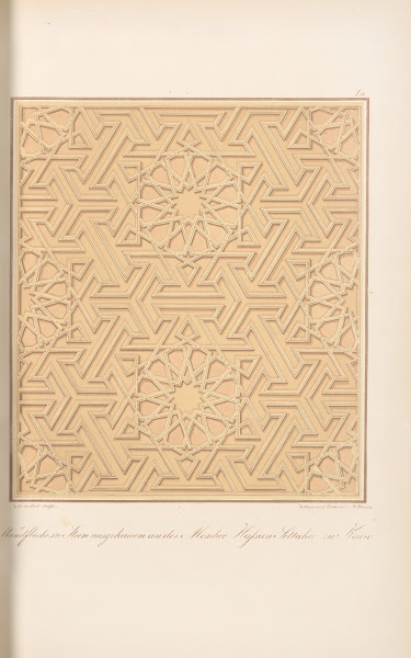 Wandfläche in Stein ausgehauen an der Moschee Hassan Settaha zu Kairo 1842