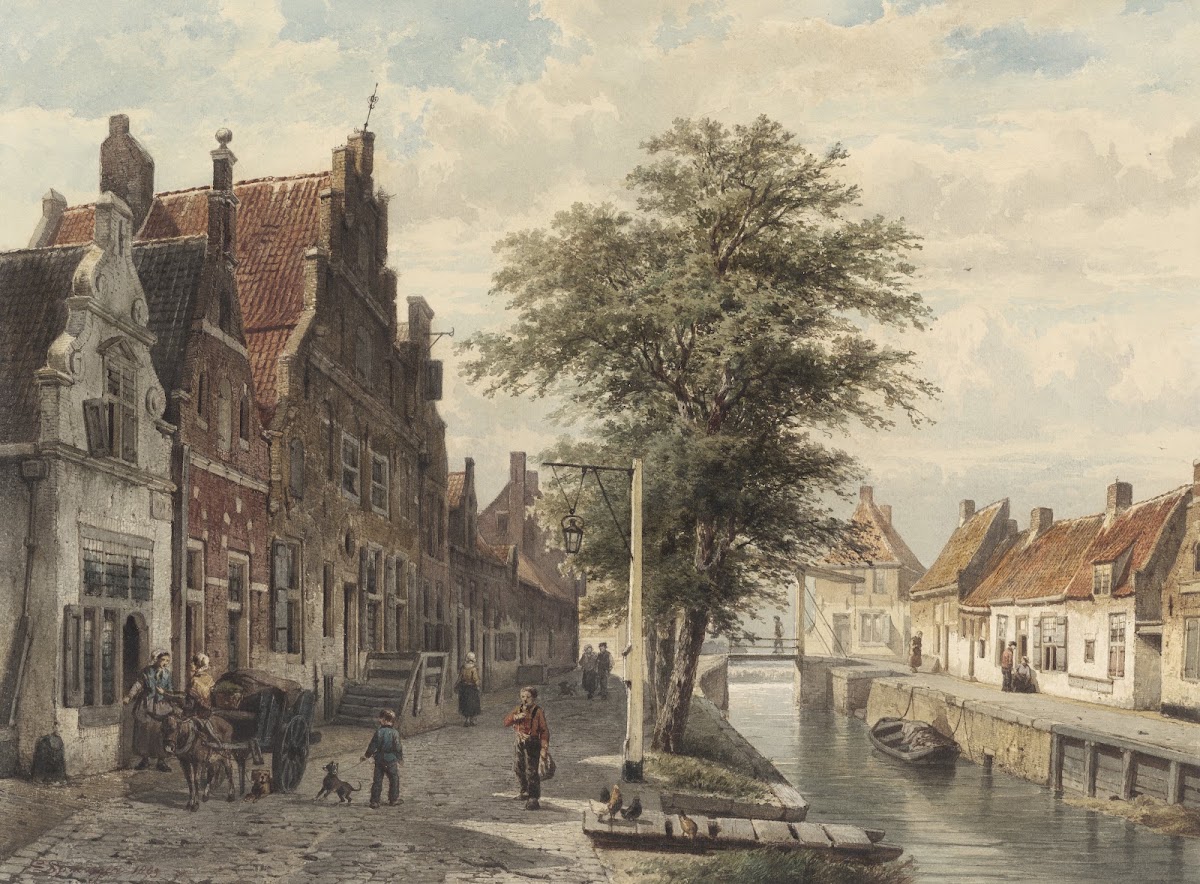 Gezicht op de gracht te Hasselt 1863