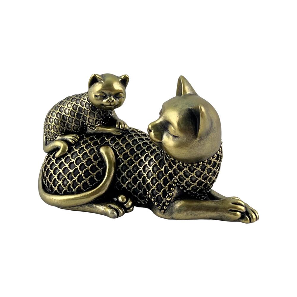 Figura decorativa de poliresina Concepts™ Gatos color dorado