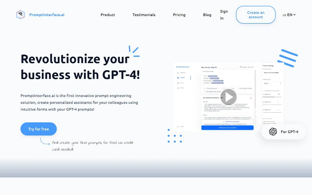 Captura de PromptInterface.ai