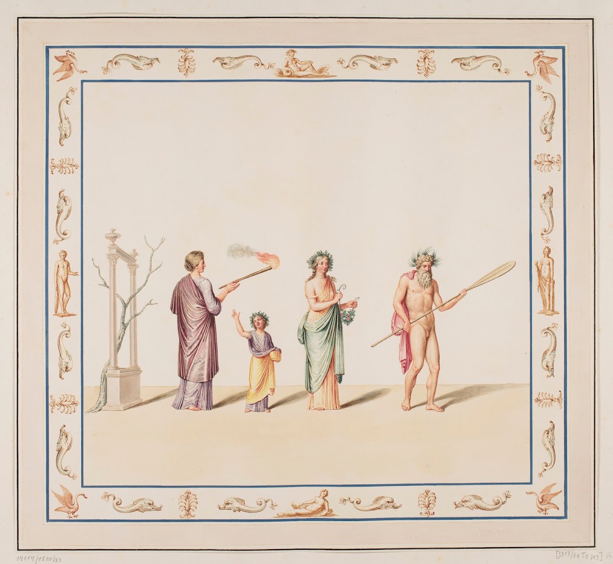 Vestigia delle Terme di Tito Preocession Quadro from vault ornamentation in room