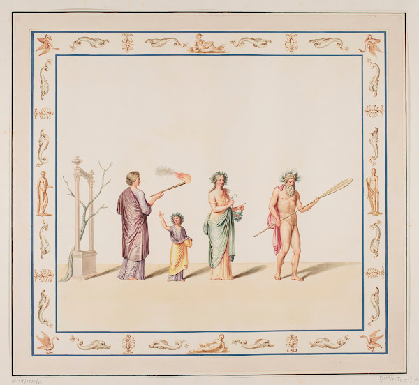 Vestigia delle Terme di Tito Preocession Quadro from vault ornamentation in room