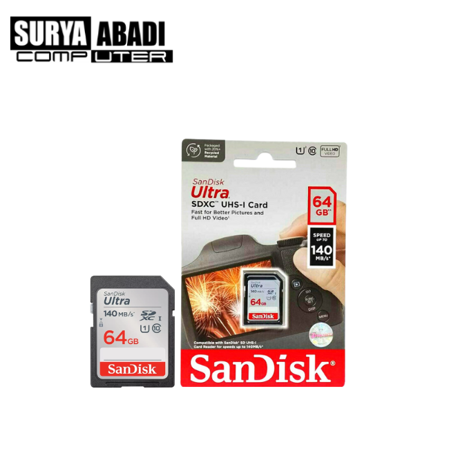 SD CARD SANDISK 64 GB 140 MBPS