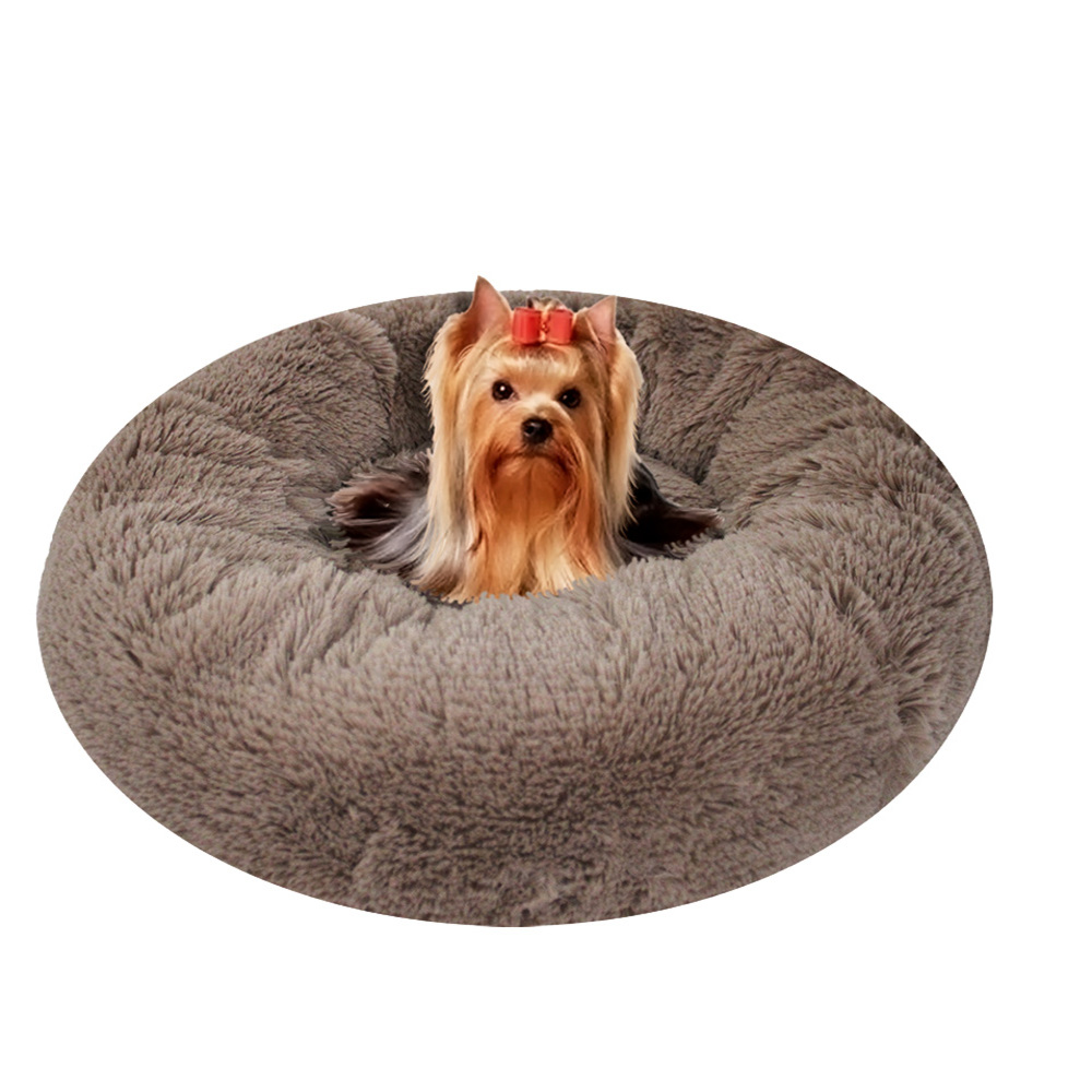 Cama chica de poliéster para mascotas Pileso Pet™ antiestrés color café rústico