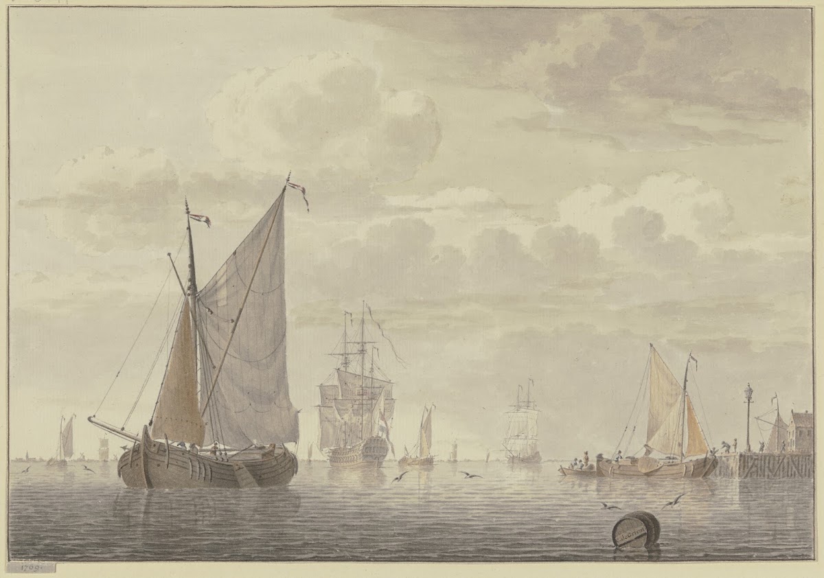 Vor Anker liegende Segelschiffe 1769