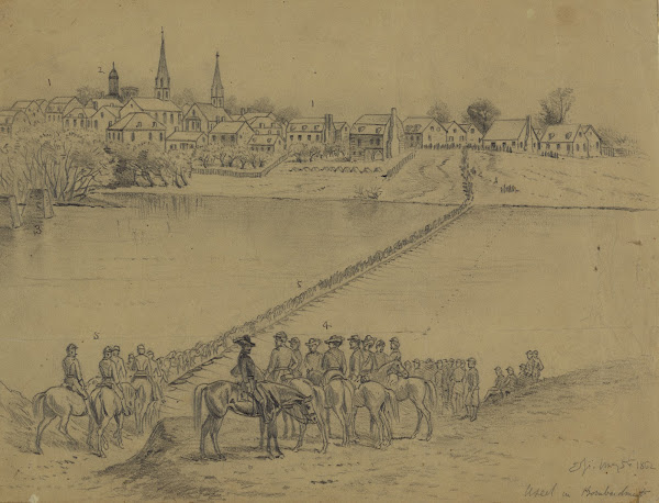 Occupation of Fredericksburg General McDowells corps crossing the Rappahannock R