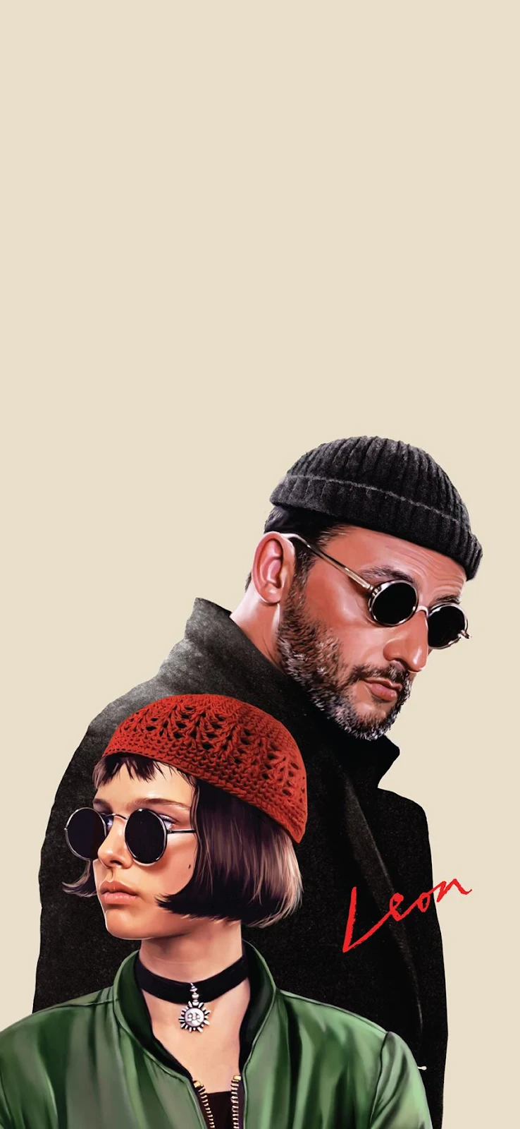 Léon And Mathilda Movie Art - Digital Illustration Art iPhone Wallpaper (850x1842)
