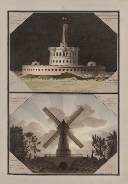 Le vieux château en maçonnerie à la mer  La pompe à vent côté de lentrée 1777 18