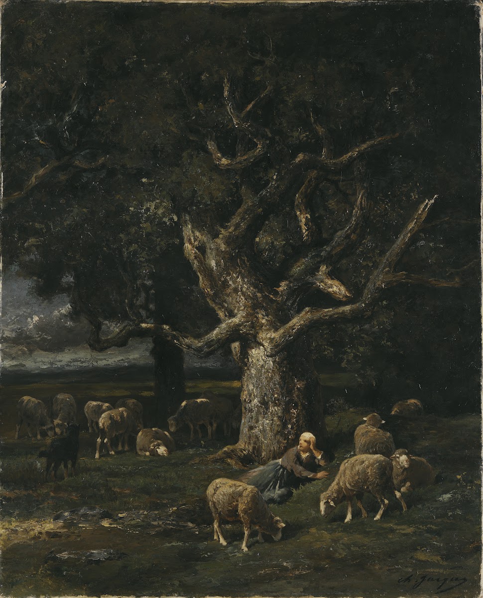 A Shepherdess and her Sheep