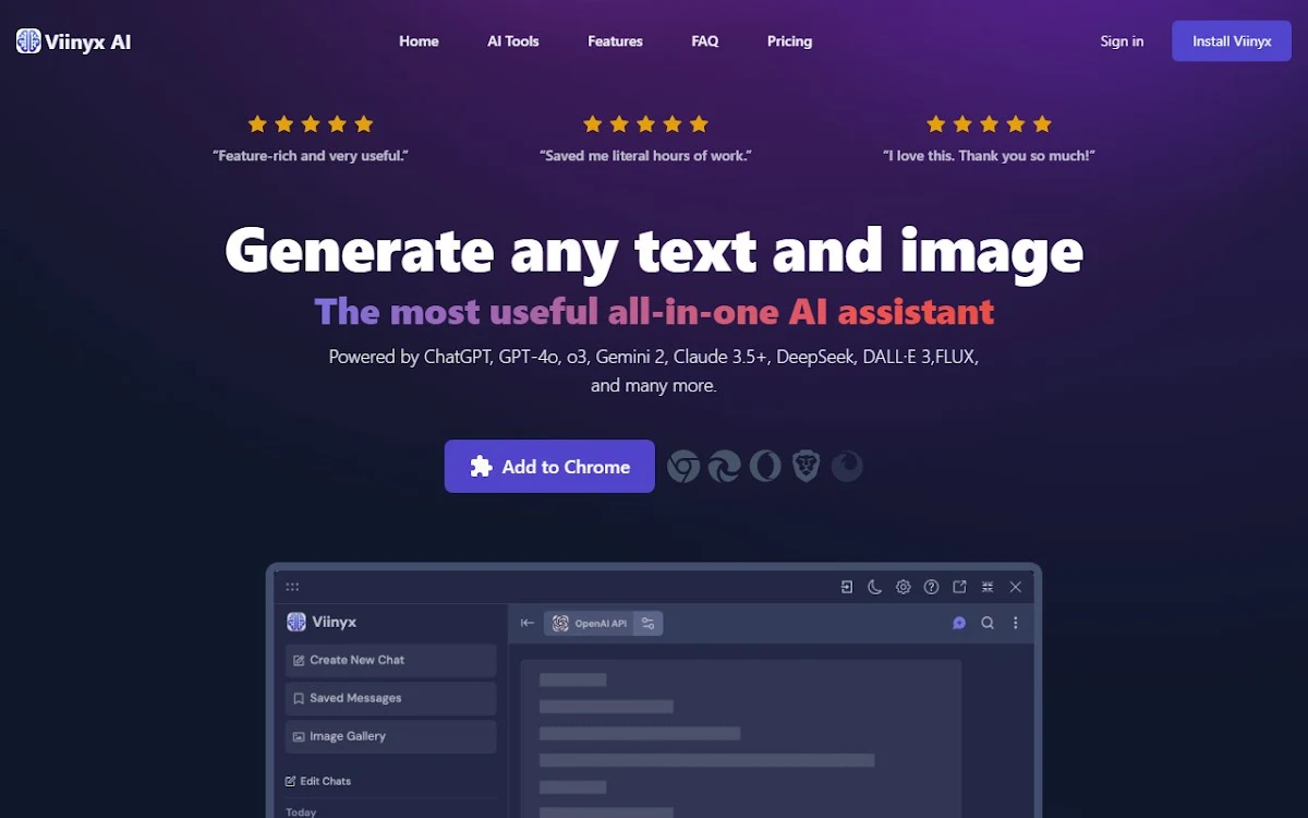 Captura de Viinyx AI - Browser Extension